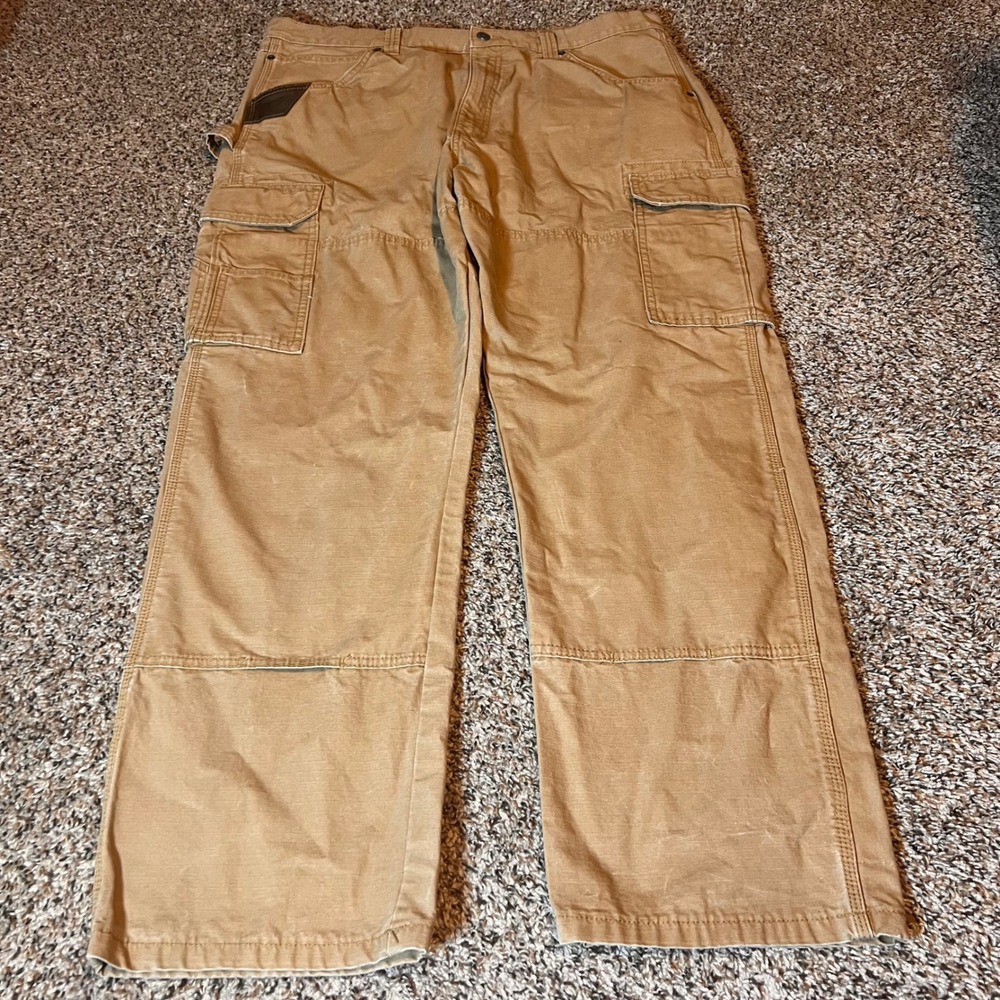 Wrangler Workwear Cargo Pants Carpenter Utility Work Tan 40x32